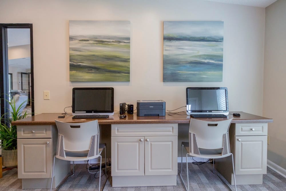 Business center at The Village at Cliffdale Apartment Homes in Fayetteville, North Carolina