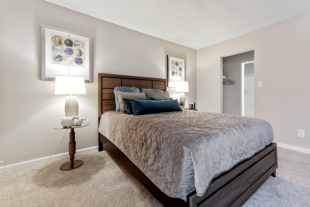 Bedroom with carpet floors at 505 West Apartment Homes in Tempe, Arizona