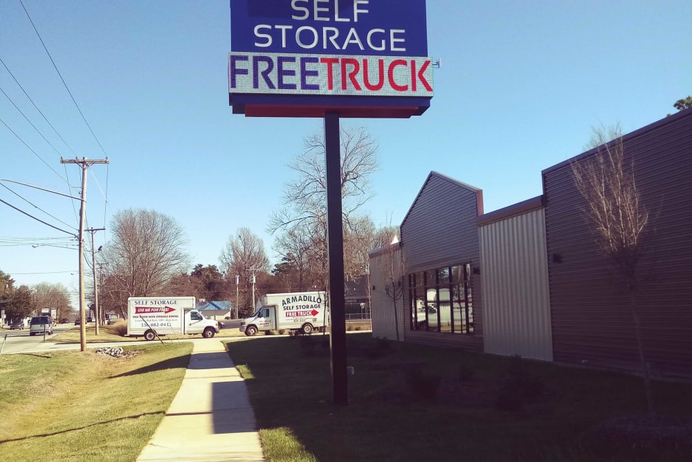 Branding and signage outside of American Self Storage – High Point Greensboro Rd in High Point, North Carolina