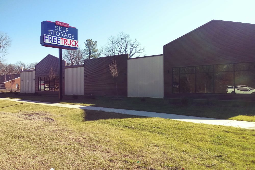 Branding and signage outside of American Self Storage – High Point Greensboro Rd in High Point, North Carolina