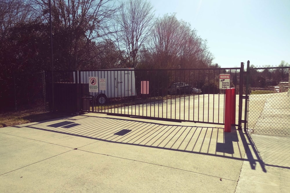 Gated entryway at American Self Storage – High Point Greensboro Rd in High Point, North Carolina