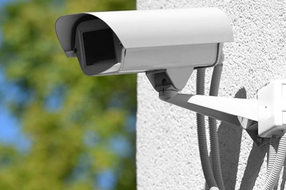 A surveillance camera at American Self Storage – High Point Greensboro Rd in High Point, North Carolina