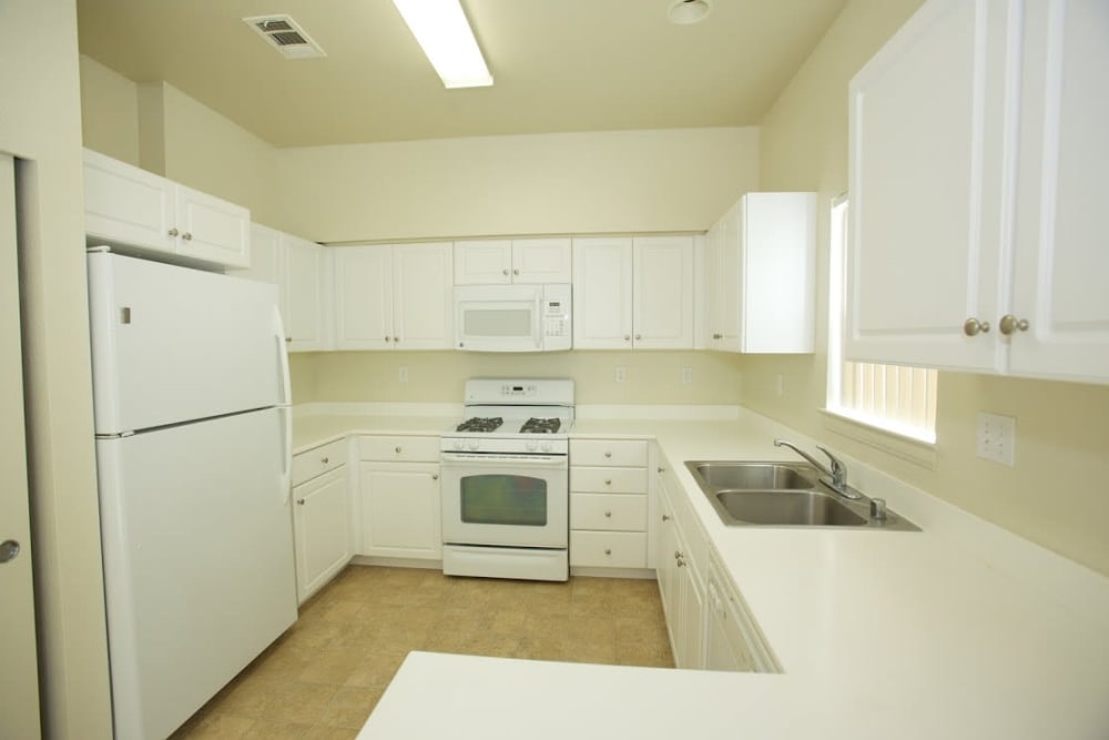a fully equipped kitchen at Wire Mountain II in Oceanside, California
