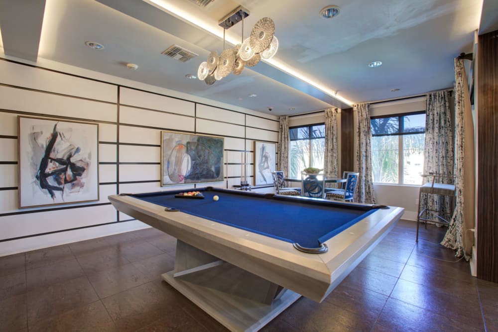 Pool table at Luxe Scottsdale Apartments in Scottsdale, Arizona