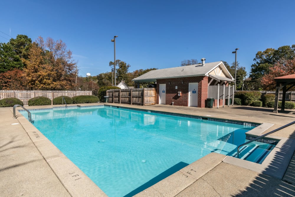Sparkling swimming pool on a beautiful day at Brumby Lofts in Marietta, Georgia
