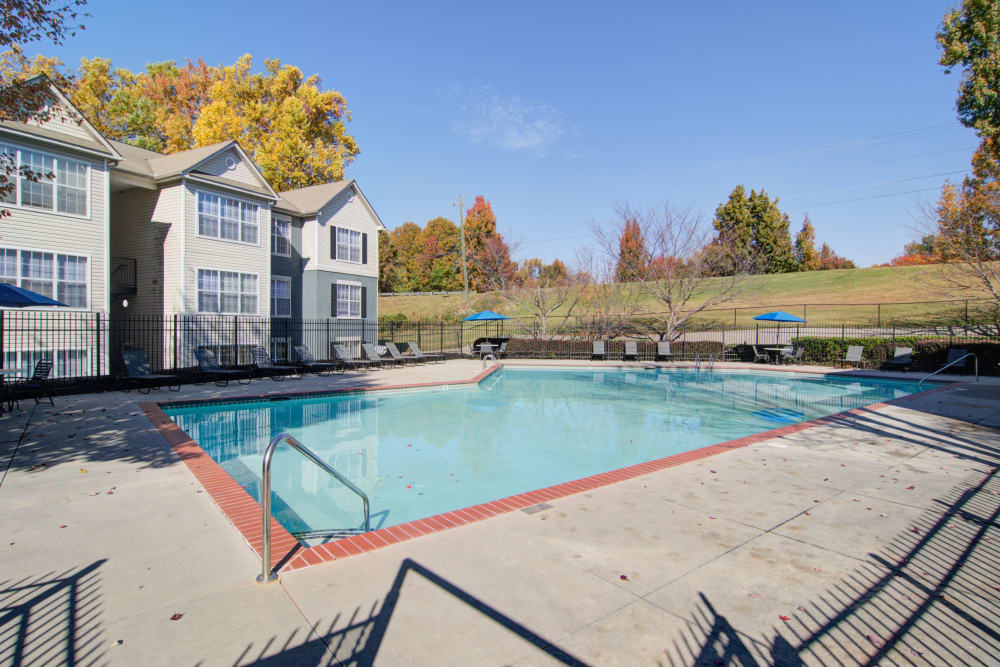 Pool near the units at Monterey Village in Jonesboro, Georgia