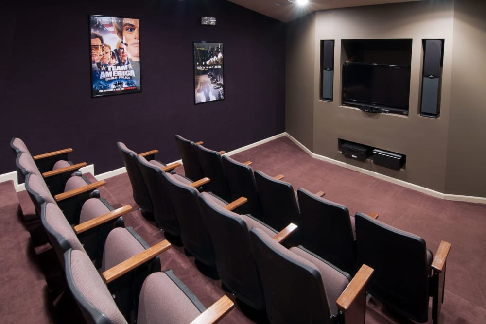 Indoor movie theater at Amber Chase Apartment Homes in McDonough, Georgia