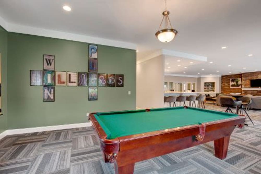 Pool table in Clubhouse at Blackhawk Apartments in Elgin, Illinois