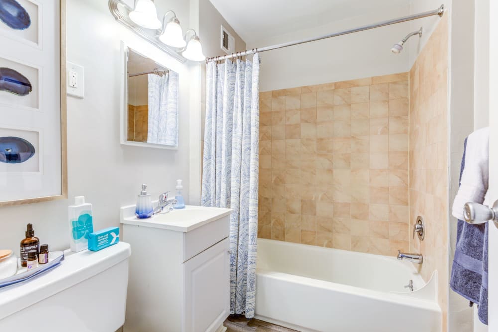 Bathroom with a bathtub at Braddock Lee Apartments in Alexandria, Virginia