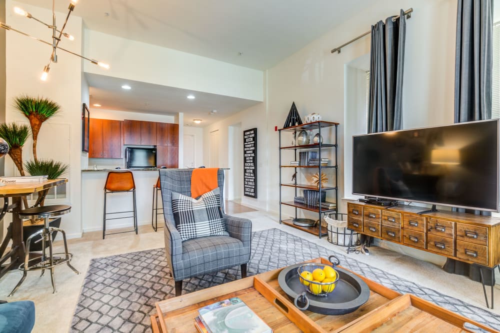 Cozy living room at Bradlee Danvers in Danvers, Massachusetts