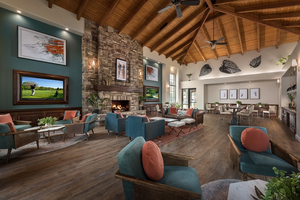Contemporary decor in resident clubhouse at San Norterra in Phoenix, Arizona
