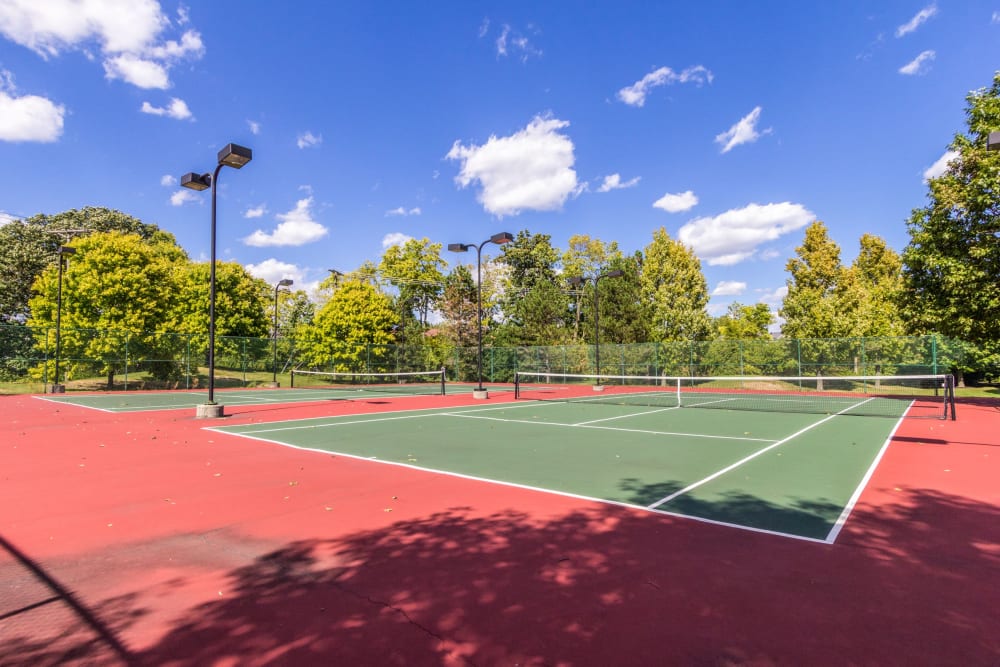 Outdoor tennis courts at Britton Woods in Dublin, Ohio