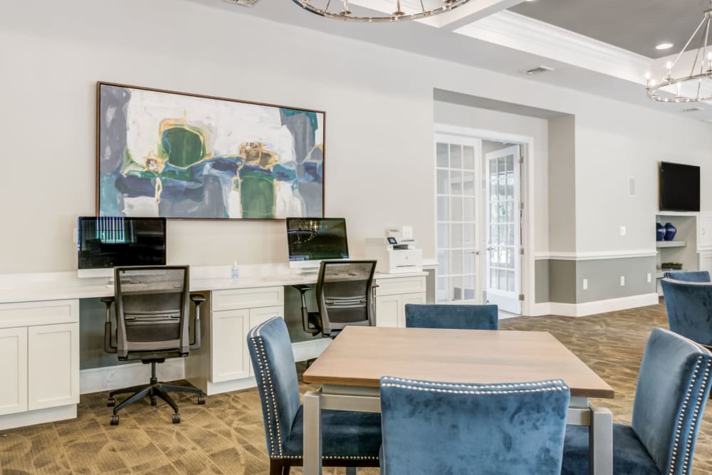 Business nook in Clubhouse at Frazer Crossing in Malvern, Pennsylvania