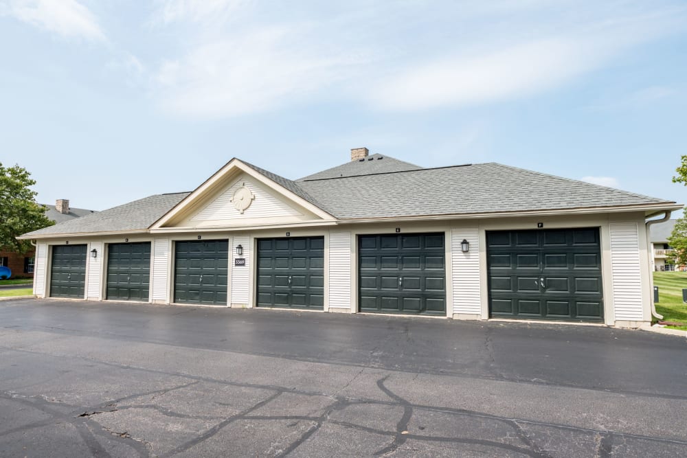 Garage parking available at Heritage Green in Hilliard, Ohio