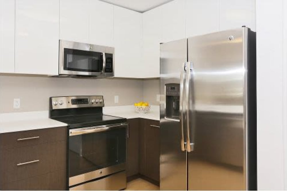 Kitchen at ONE23 Apartments in Union City, New Jersey