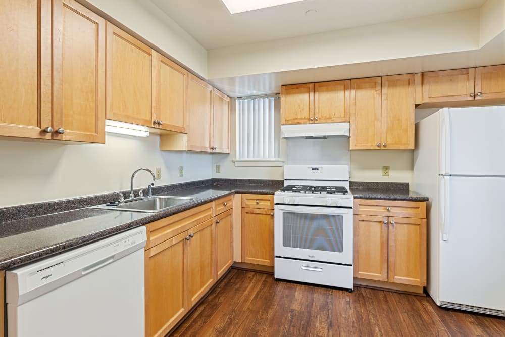 A kitchen with appliances in a home at JFSC in Norfolk, Virginia