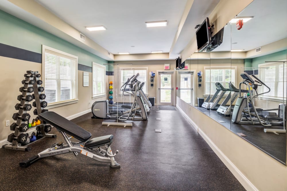 Well equipped fitness Center at Regency Place in Wilmington, Massachusetts