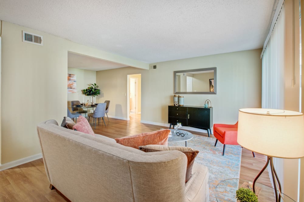 Living room at Signal Pointe Apartment Homes in Winter Park, Florida