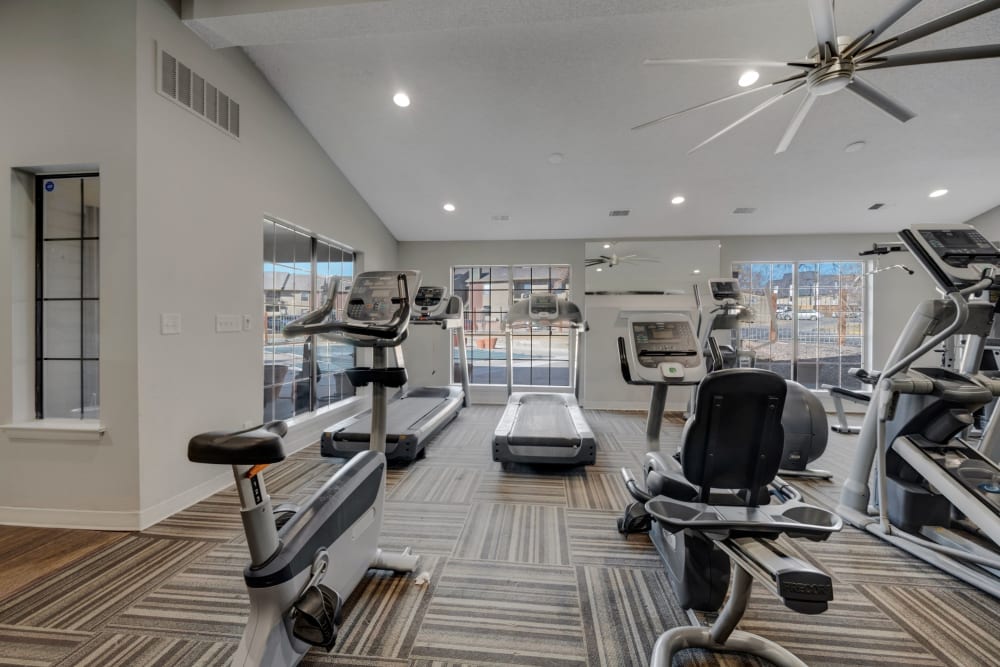 Well equipped fitness center at Skyline in Thornton, Colorado