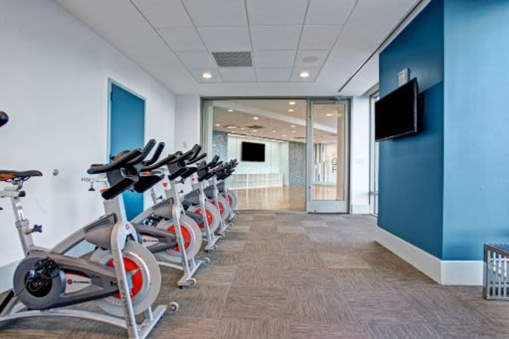 Cycling studio at Skyline New Rochelle in New Rochelle, New York