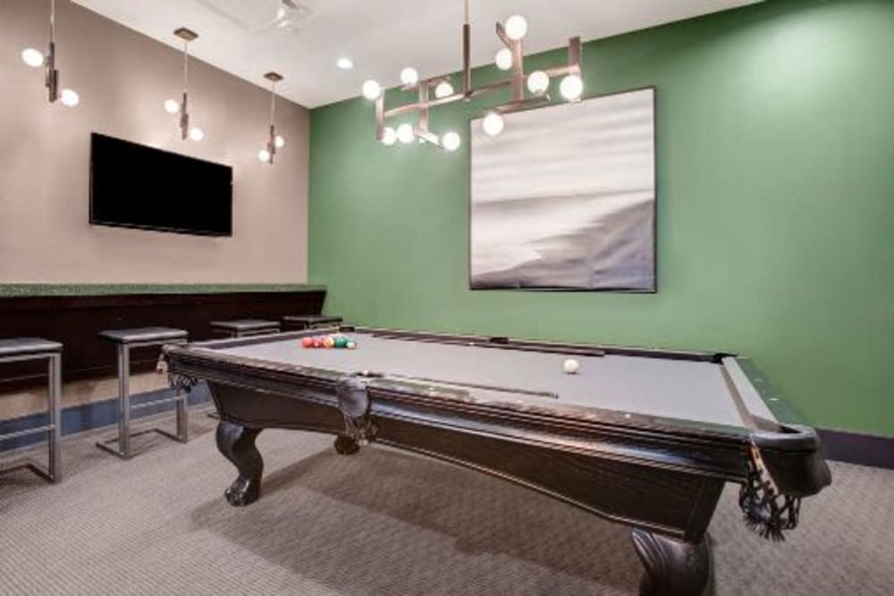 Pool table for resident use at Skyline New Rochelle in New Rochelle, New York