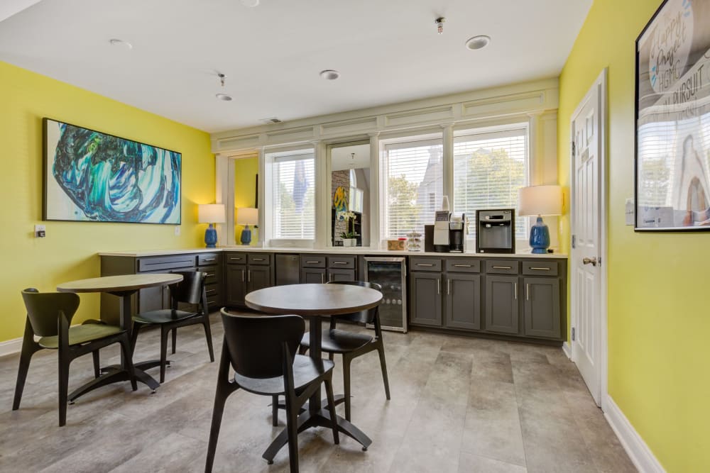 Café for resident use at Sussex at Kingstowne in Alexandria, Virginia