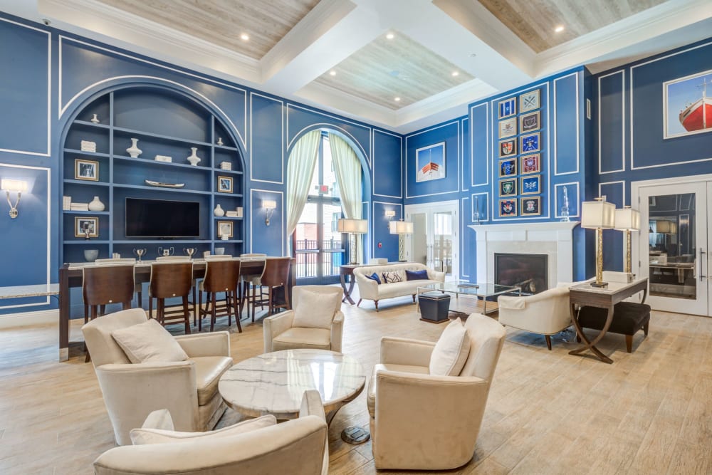 Luxury clubhouse for resident use at The Royal Belmont in Belmont, Massachusetts