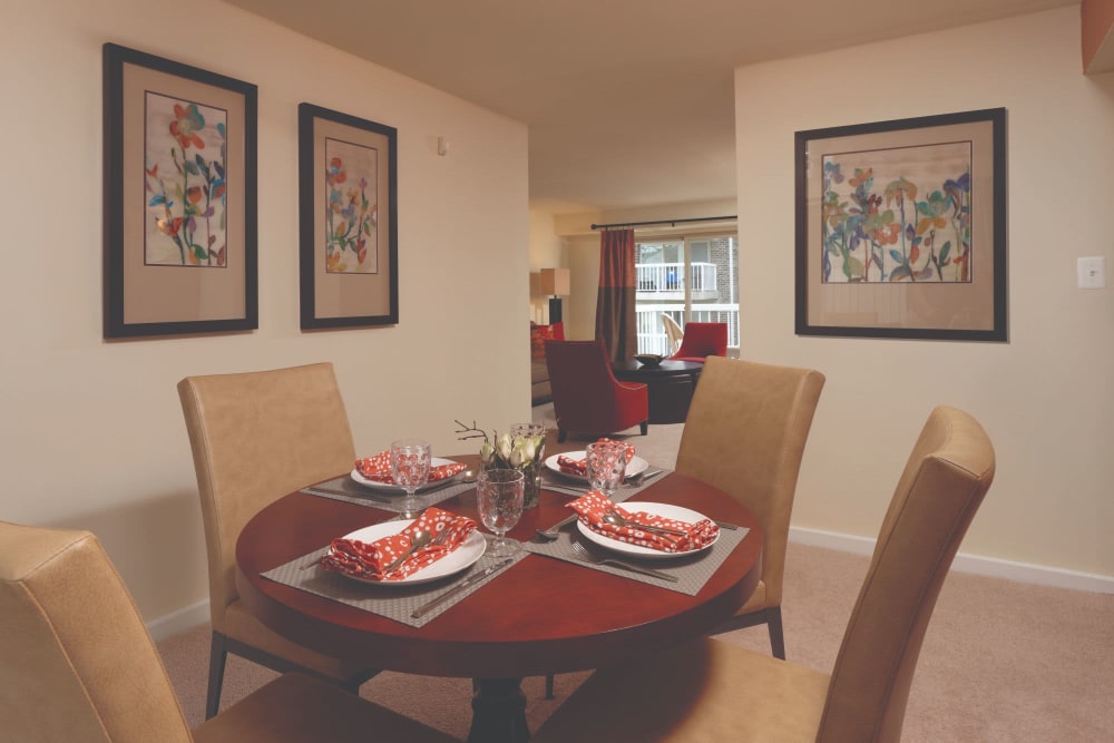 Dining nook at Westchester West in Silver Spring, Maryland