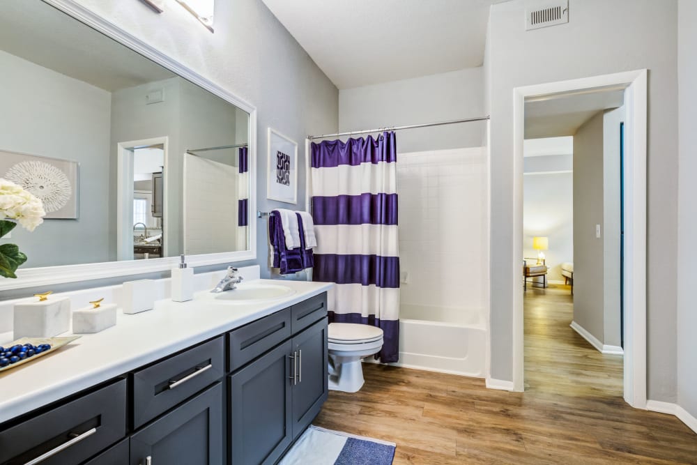 Large model bathroom at Woodway at Trinity Centre in Centreville, Virginia