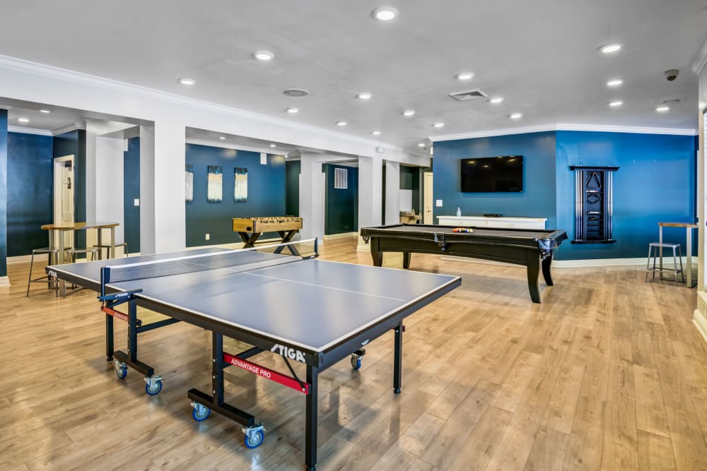 Ping pong and billiards table for resident use at The Henry in Pomona, New York