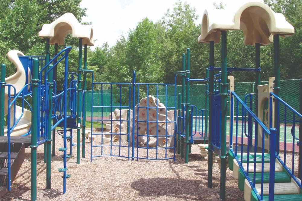 Large outdoor playground at The Commons At Haynes Farm in Shrewsbury, Massachusetts