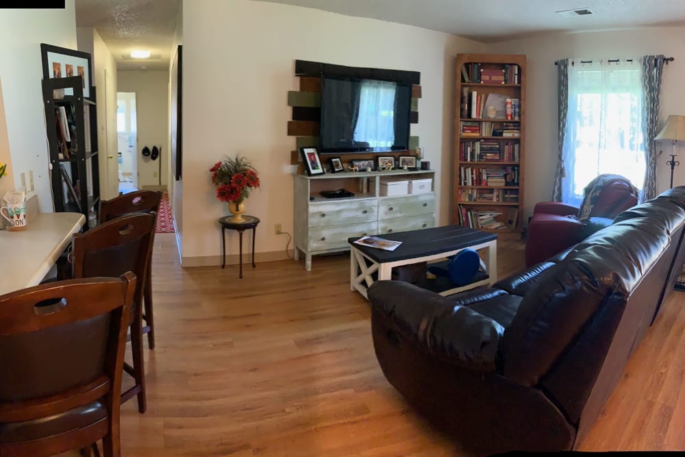 Wood flooring in a townhome living room at New Hillside in Joint Base Lewis McChord, Washington