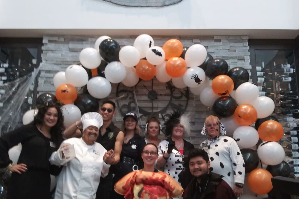 Employees dressed up for halloween at Blossom Ridge in Oakland Charter Township, Michigan