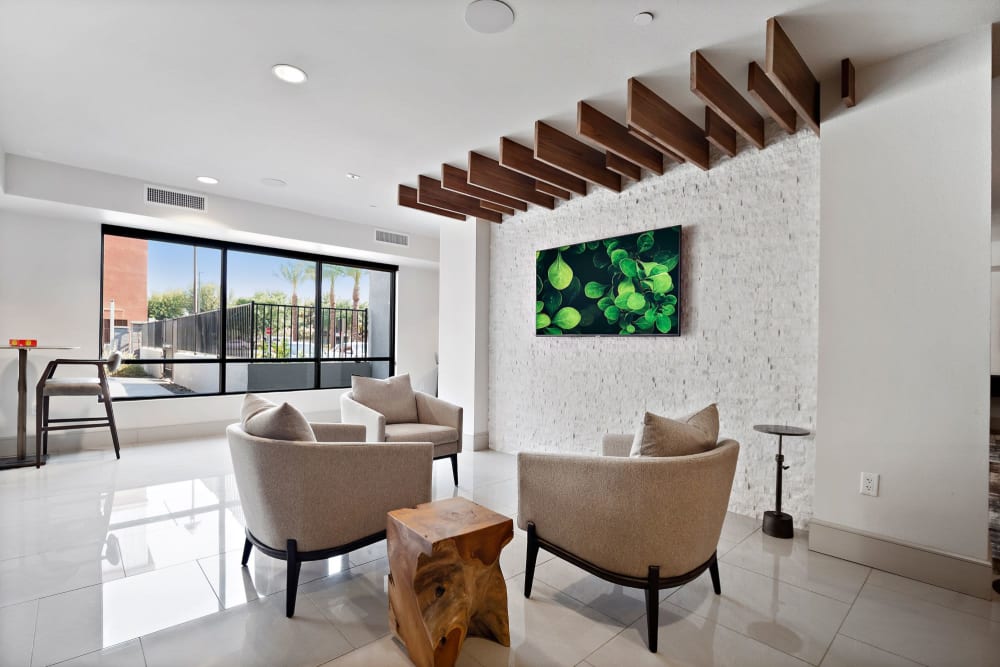 Tv with seating at Marquis at Chandler in Chandler, Arizona