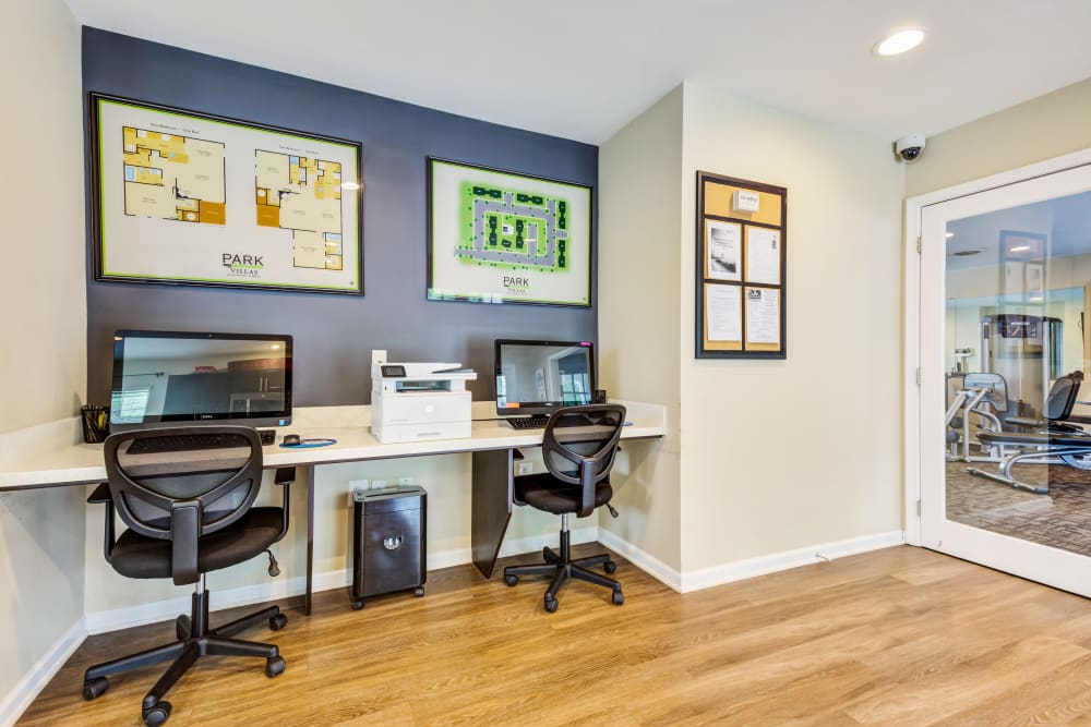 Computers for resident use at Aberdeen Apartments in Lawrence, Kansas