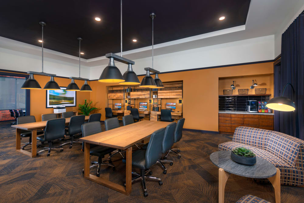 business center with cyber lounge at The Crossing at Cooley Station in Gilbert, Arizona