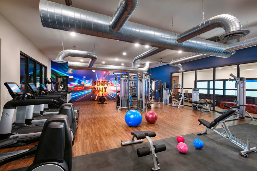 Huge fitness center at The Crossing at Cooley Station in Gilbert, Arizona