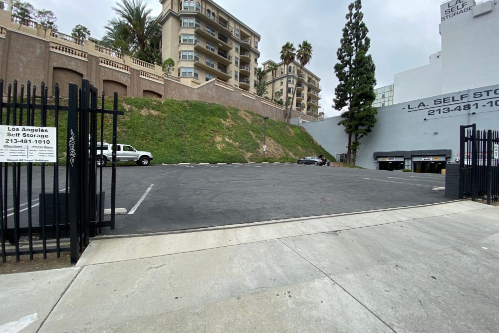 Gated entrance to Los Angeles Self Storage in Los Angeles, California