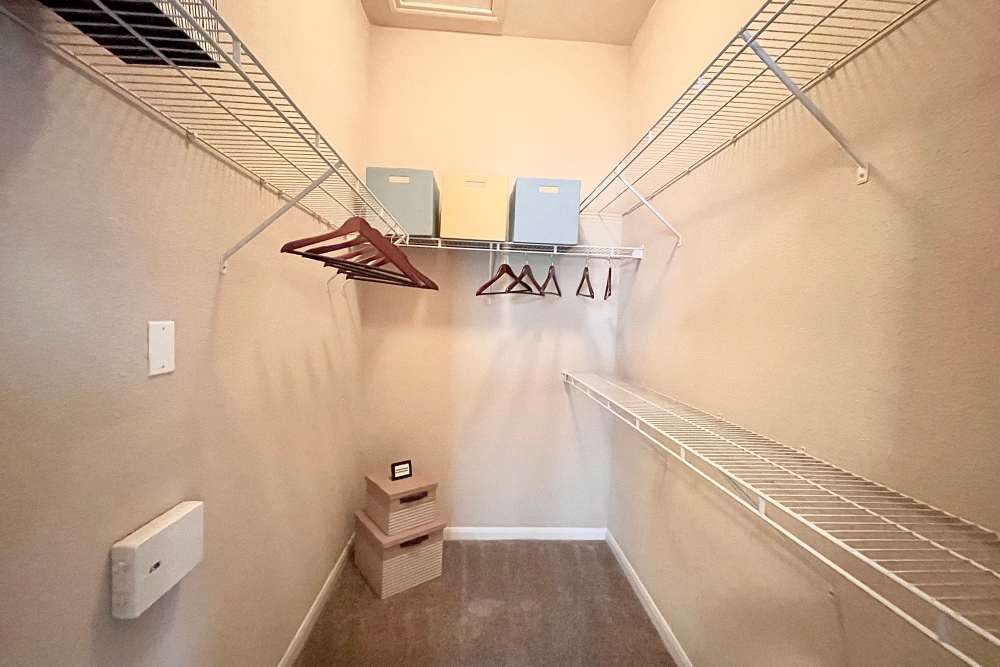 Large walk-in closet at The Abbey at Stone Oak in San Antonio, TX