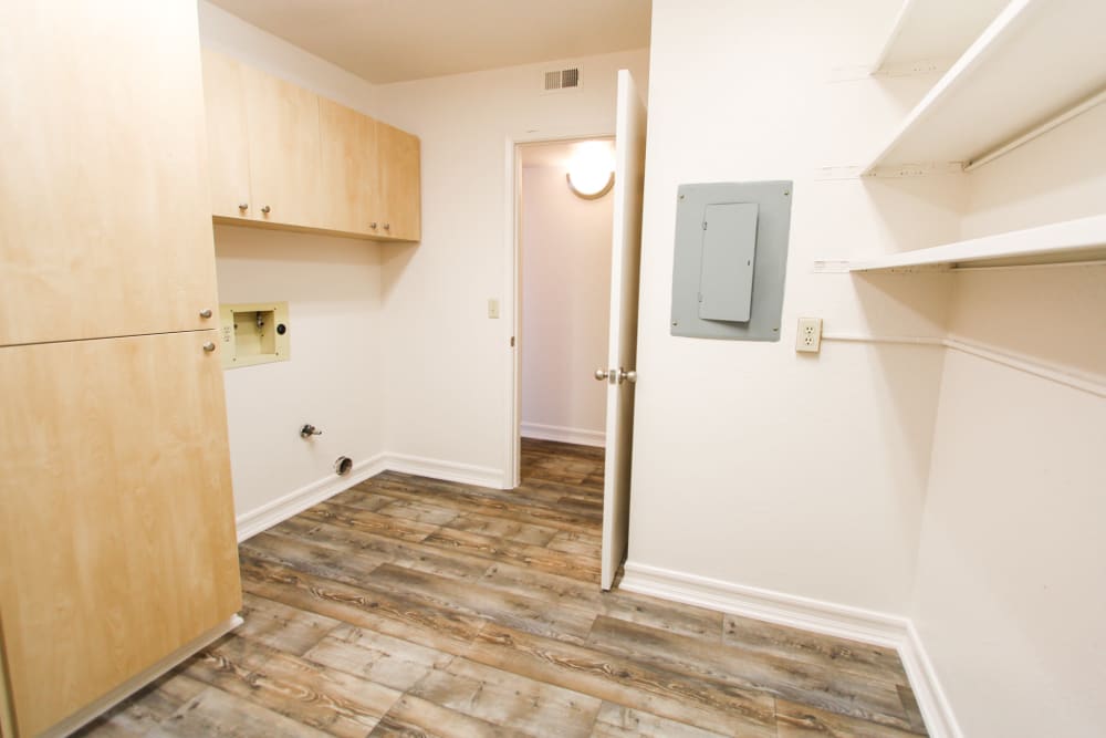ample storage and washer and dryer connections at Pomerado Terrace in San Diego, California