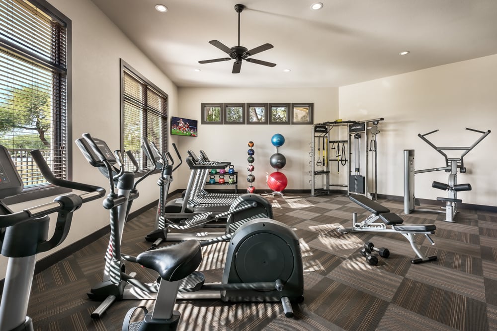 Onsite fitness center at The Reserve at Gilbert Towne Centre in Gilbert, Arizona
