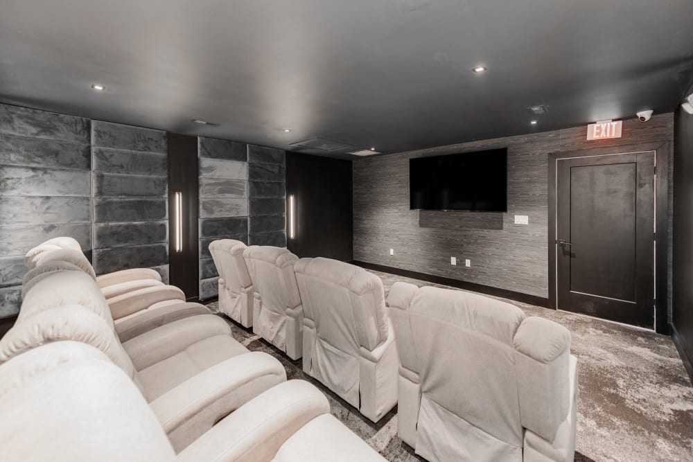 Private movie theater at Aria North Hills in Raleigh, North Carolina