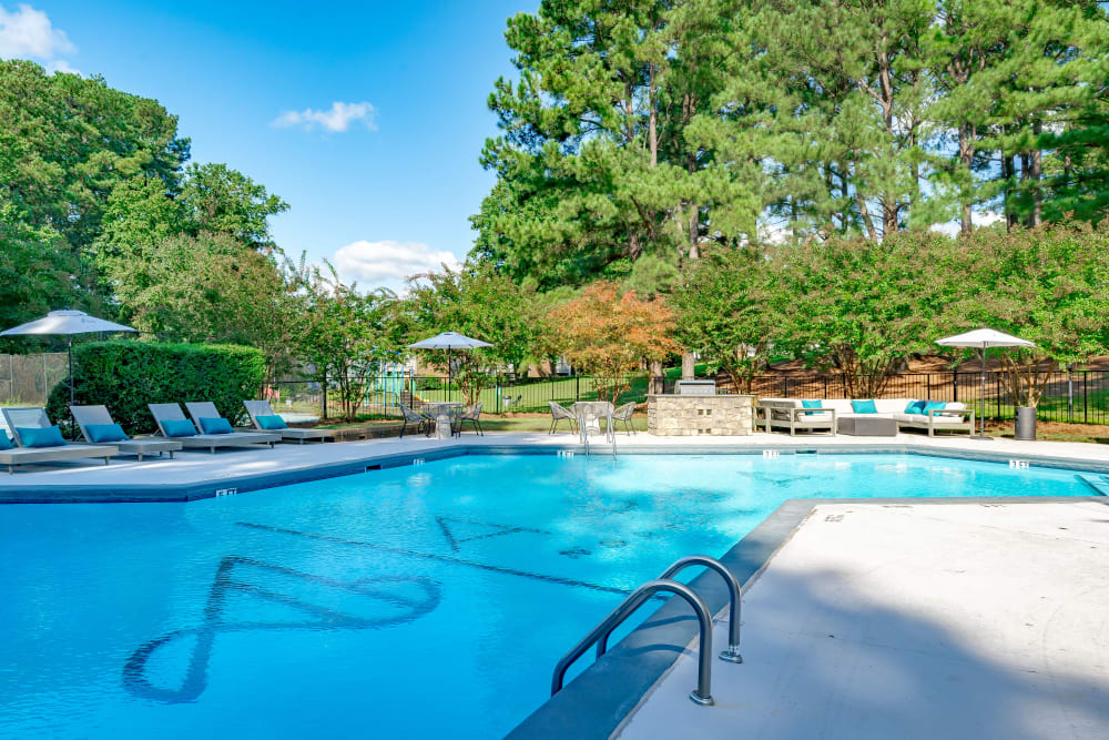 Resort-style pool at Aria North Hills in Raleigh, North Carolina