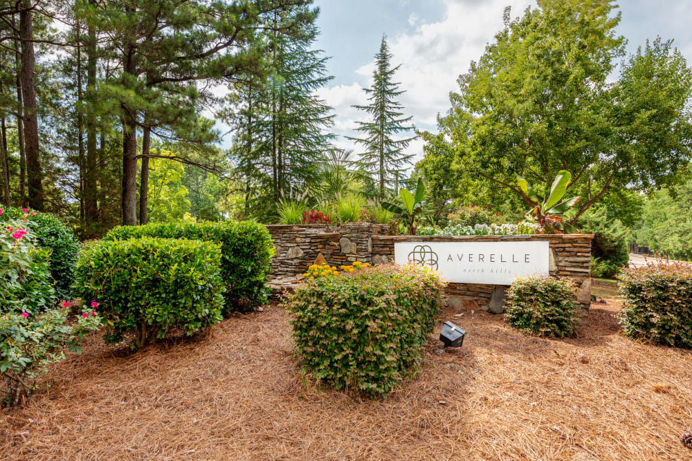 Sign at the entrance to Averelle North Hills in Raleigh, North Carolina