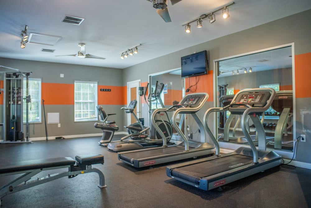 Spacious fitness center at Nova Chapel Hill in Durham, North Carolina