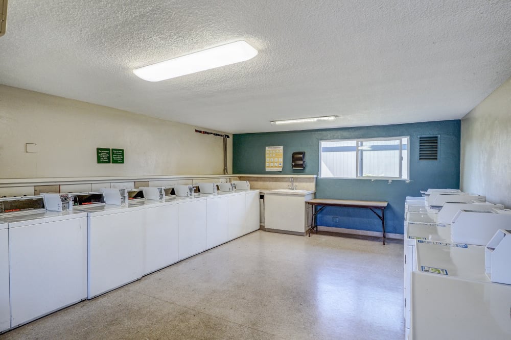 On-site laundry facility at Gateway Village in Springfield, Oregon
