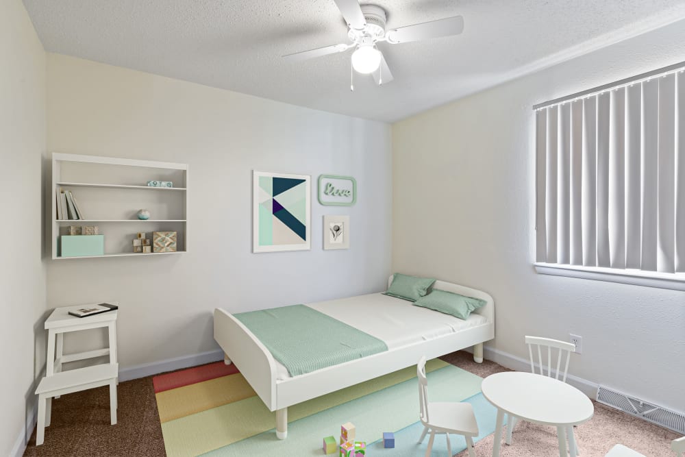 A bedroom with furniture for children in a home at Pecan Crescent in Chesapeake, Virginia