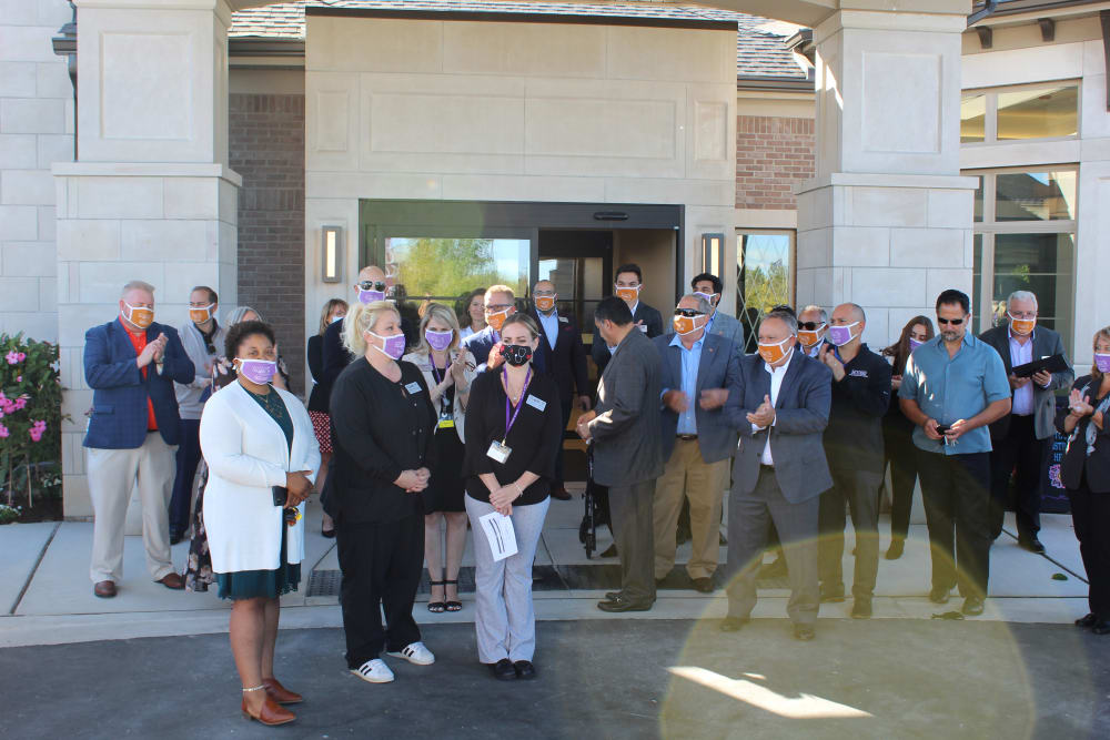 Honoring our community healthcare hero's at Blossom Springs ribbon cutting ceremony.