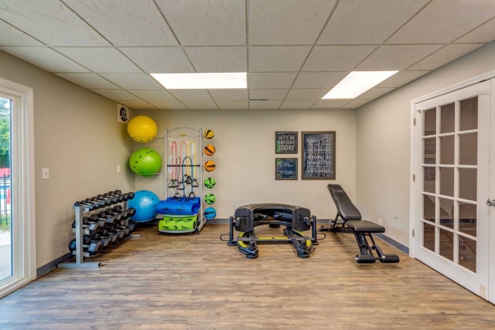 Fitness room at Retreat at Farmington Hills in Farmington Hills, Michigan