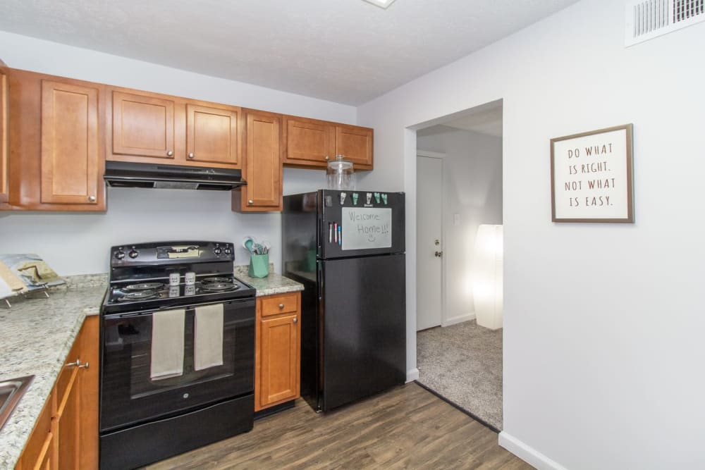 Renovated kitchen at The Hermitage in Speedway, Indiana